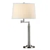 Hivvago 31 Inch Table Lamp Set Of 2, Empire Fabric Shade, Modern Nickel Base