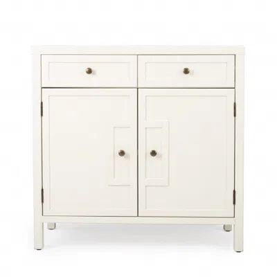 Hivvago 31" White Solid Wood Two Drawer Sideboard With Two Doors
