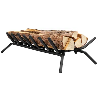 Hivvago 31/25/18 Inch Fireplace Grate For Outdoor Fire Pit-l In Black