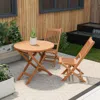 Hivvago 31.5 Inch Folding Patio Indonesia Teak Wood Round Coffee Table
