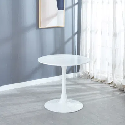 Hivvago 31.5 Inch Mid Century White Tulip Table With Round Table Top For Dining