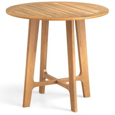 Hivvago 31.5 Inches Patio Dining Table With Slatted Tabletop And X-shaped Frame