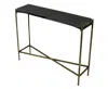 Hivvago 32" Black And Gold Stone Frame Console Table In Black