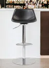 Hivvago 32" Black And Silver Steel Swivel Low Back Bar Height Bar Chair In Black