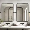 Hivvago 32" Black Iron Framed Bathroom Vanity Mirror In Black