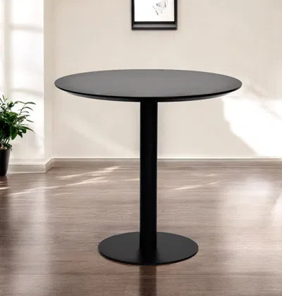 Hivvago 32" Black Rounded Steel Bar Table