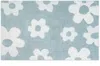 Hivvago 32" Blue And White Cotton Floral Bath Rug In Blue