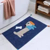 Hivvago 32" Blue Orange And White Cotton Dog Youthful Bath Rug In Blue