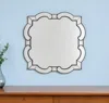 Hivvago 32" Clear Scalloped Glass Framed Accent Mirror In Neutral