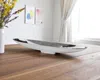 Hivvago 32" Contempo Shiny Silver Long Boat Tray In White