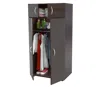 Hivvago 32" Espresso Melamine Mirrored Combo Dresser In Gray