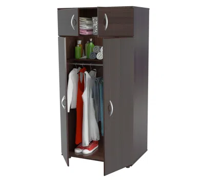 Hivvago 32" Espresso Melamine Mirrored Combo Dresser In Gray