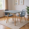 Hivvago 32" Gray And Natural Wood Square Dining Table In Gray