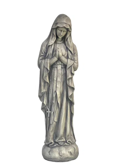 Hivvago 32" Gray Polyresin Virgin Mary Outdoor Statue
