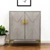 Hivvago 32" Gray Solid Wood Sideboard With Two Doors In Gray