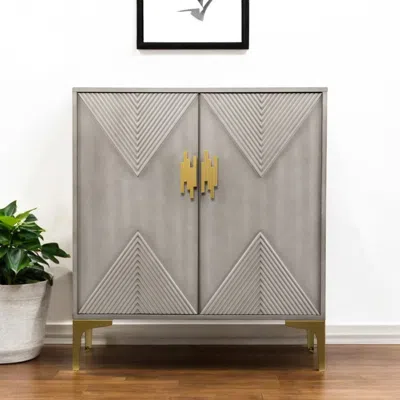Hivvago 32" Gray Solid Wood Sideboard With Two Doors