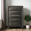 Hivvago 32" Gray Wood Five Drawer Dresser In Black