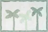 Hivvago 32" Green And White Cotton Palm Trees Bath Rug In Green