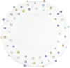 Hivvago 32" Green Purple And White Cotton Round Polka Dots Bath Rug In White