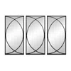 Hivvago 32 Inch 3 Piece Wall Mirror, Concentric Circles, Stylish Black Metal Frame In Black