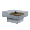 Hivvago 32 Inch Coffee Table With Removable Tray, Cement Construction, Smooth Gray In Gray