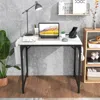 Hivvago 32 Inch Computer Desk Small Home Office Desk With Charging Station-white