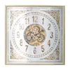 Hivvago 32 Inch Wall Clock, Decorative Gear Design, Square, Iron, White And Brown In Multi