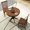 Hivvago 32 Inch Wooden Round Pub Pedestal Side Table