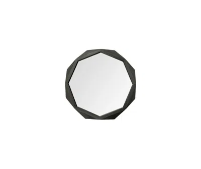 Hivvago 32" Octagon Black Wood Frame Wall Mirror