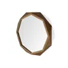 Hivvago 32" Octagon Wooden Frame Wall Mirror In Brown