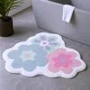 Hivvago 32" Pink And White Cotton Flowers Floral Bath Rug In Pink
