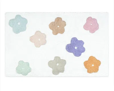 Hivvago 32" Pink And White Cotton Flowers Floral Floral Bath Rug In Multi
