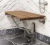 Hivvago 32" Premium Wall Mount Teak Shower Bench In Brown