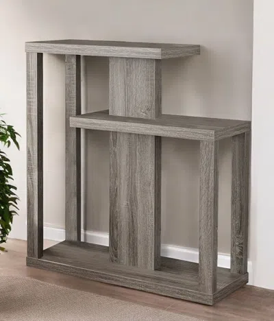 Hivvago 32" Taupe Free Form Floor Shelf Console Table With Storage In Gray