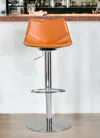 Hivvago 32" Terra Cotta And Silver Steel Swivel Low Back Bar Height Bar Chair In Orange