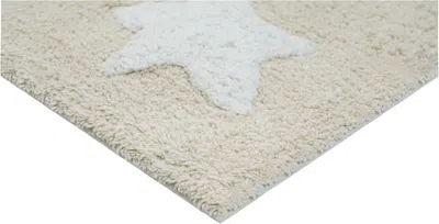 Hivvago 32" White And Beige Cotton Clouds And Stars Youthful Bath Rug In Neutral