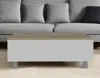 Hivvago 32" White And Light Oak Manufactured Wood Rectangular Lift Top Coffee Table With Drawer And Shelf In Gray