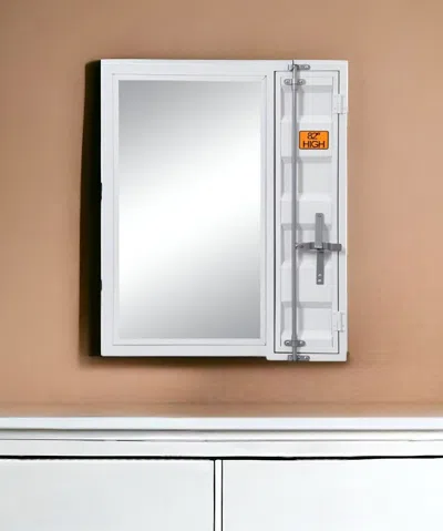 Hivvago 32" White Metal Framed Mounted Dresser Mirror