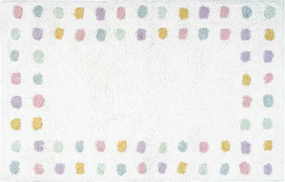 Hivvago 32" White Purple And Pink Cotton Polka Dots Bath Rug In Multi