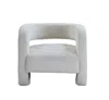Hivvago 32" White Sherpa Barrel Chair In White