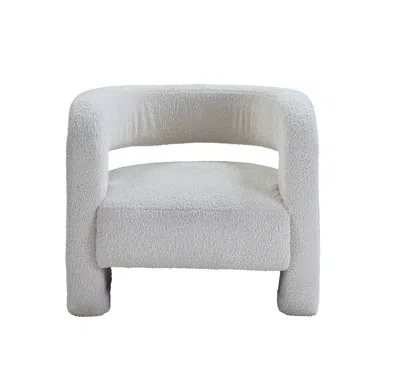 Hivvago 32" White Sherpa Barrel Chair