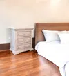 Hivvago 32" White Solid Wood Three Drawer Nightstand In Brown
