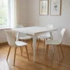 Hivvago 32" White Steel And Metal Square Dining Table In White