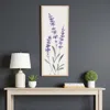 Hivvago 32" X 12" Natural White And Lavender Floral Wood Framed Art In Purple