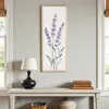 Hivvago 32" X 12" Natural White And Lavender Floral Wood Framed Art In Neutral