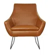 Hivvago 33" Brown And Black Faux Leather Distressed Arm Chair In Brown