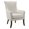 Hivvago 33 Inch Accent Armchair, Diamond Stitched Design, Beige Textured Polyester