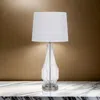 Hivvago 34 Inch Table Lamp Set Of 2, White Drum Shade, Glass, Round Metal Base In White