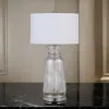 Hivvago 34 Inch Table Lamp Set Of 2, White Shade, Glass Vase Shape And Metal Base In White