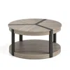 Hivvago 34.5" Rubber Wood 2-tier Round Center Table With Spacious Tabletop And Storage Shelf-gray In Brown
